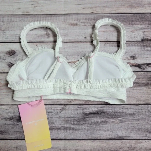 Stoney Clover Lane x Target Ruffle Bikini Swim Top White Women's Size XXS (00) - Picture 3 of 6